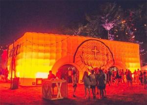 Cube Inflatable Buildings with Light for Outdoor Party Event
