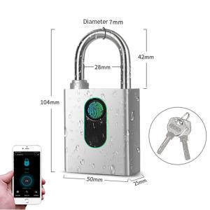 China USB Charging Digital Fingerprint Padlock IP65 Waterproof For Luggage on sale
