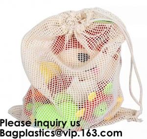 Quality Cotton Packing Bags For Fruit &amp; Vegetables, Organic Cotton Mesh Bags, Drawstring Cotton Net Bags, bagease, bagplastics for sale