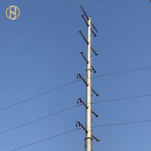China Galvanised Electric Power Pole 35m Height Good Earthquake Resistance on sale