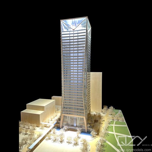 Aedas Design 1:200 Scale Miniature Building Models with Etching for Office Display