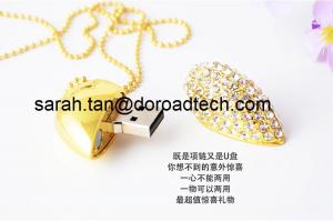 China Promotional Jewelry Heart Shape USB Flash Memory, Crystal Gift USB Flash Drives on sale