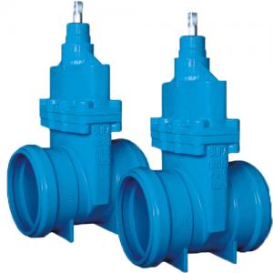 China EKB Resilient Seated Solid Wedge Gate Valve WCB Valve Body With Socket Ends on sale