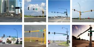 Quality Metal Road Steel Galvanized Street Sign Posts Traffic Signal Lighting Poles Heavy Duty for sale