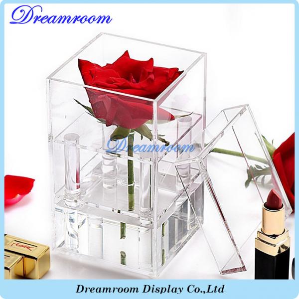 Buy Customized Clear Acrylic Luxury Rose Flower Gift Box with Lid at wholesale prices