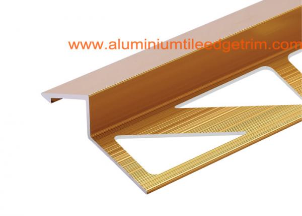 Buy Anodized Gold Aluminium Carpet To Wood Floor Transition Trim Profile 0.8-2mm Thickness at wholesale prices