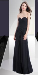 Quality Black Chiffon Sweetheart Bridesmaid gown #3840_6 for sale