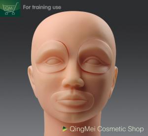 Quality China practice makeup sheets supplier Reusable Permanent Makeup Practice Skin , Soft Makeup Mannequin Head for sale