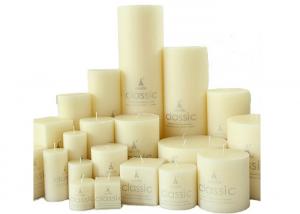 Quality Colorful Scented White Religious Beeswax Pillar Candles Gift Decorative D3.6CM for sale