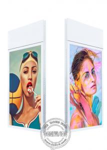 Quality Super Slim Wall Mount LCD Display High Brightness 700 Nits Ceiling Hanging Double Sided Advertising Screen for sale