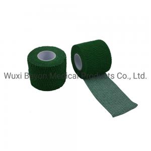 China Elastic Adhesive Medical Tape Green Weightlifting Cotton Adhesive Bandage on sale
