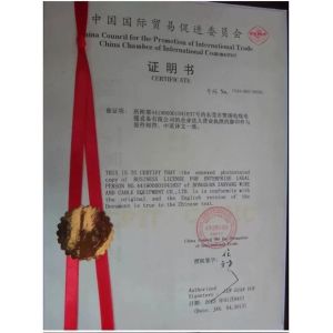 Dongguan HOOHA Electrical Machinery Company Limited Certifications