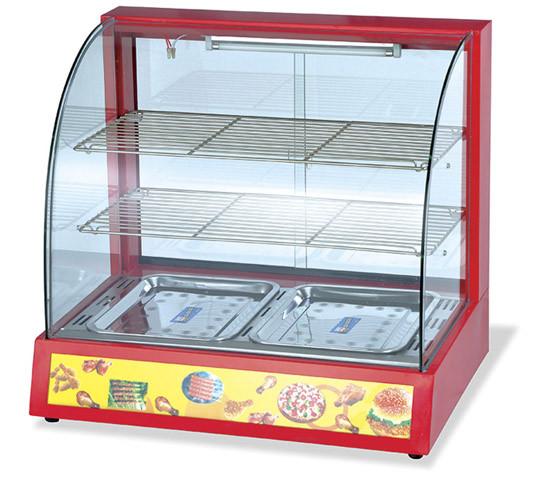 Buy Electric Food Warmer Display Case Curved Glass Two Shelves Bain Marie Display Counter at wholesale prices