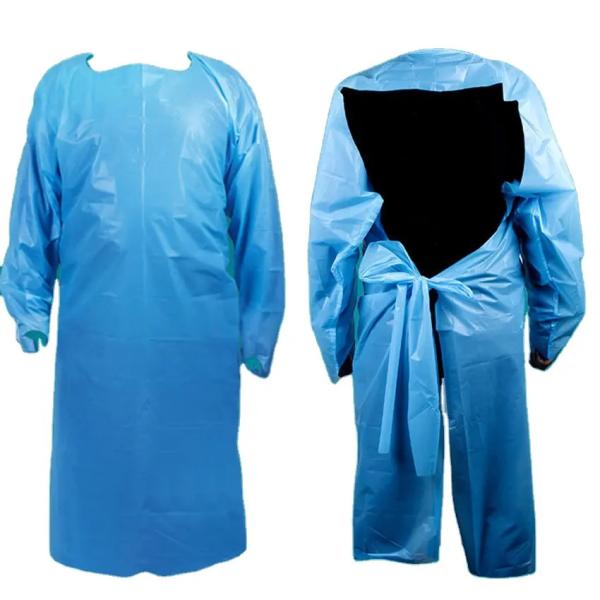 Buy Long Sleeve Disposable CPE Gown With Thumb Loop Cuff at wholesale prices