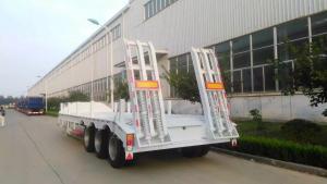 Quality 13000M 3 Alxes Lowbed Heavy Duty Semi Trailers 50-60T 12 Tires With 2 Legs for sale