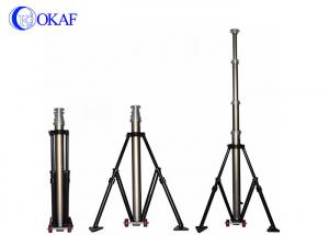 Quality Military Mobile Telescopic Mast Pole , Portable Antenna Mast Tripod With Wheels for sale
