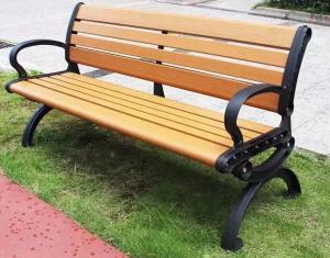 China Outdoor Modern Lounge Long Wooden Storage Bench WPC Table Chair Garden Public Park Metal Wood  Iron Steel Plastic on sale