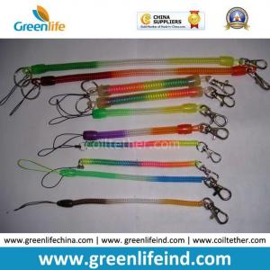 China Rainbow Plastic Spiral Bungee Cord Coil Leash in Different Length w/Snap Hook&Mobile Phone Strap on sale