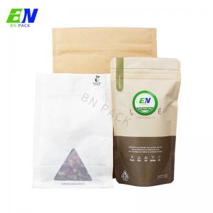 China Eco Friendly Compostable Corn Starch Clear Pla Plastic Zip Lock Stand Up Pouch Bag on sale