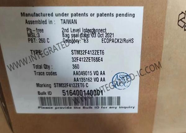 Buy STM32F412ZET6 Microcontroller MCU 32Bit Single Core MCU 100MHz Embedded MCU LQFP144 at wholesale prices