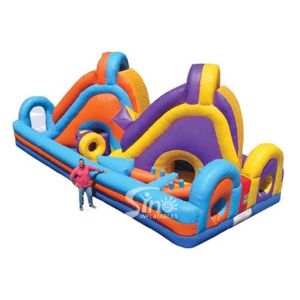 Buy cheap Giant Double Lane Slide Kids Inflatable Obstacle Course For Outdoor from wholesalers