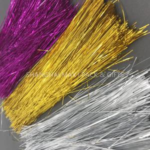 Quality Brown Colored Plastic Shredded Tissue Paper For Gift Baskets PE Metallic Decoration for sale