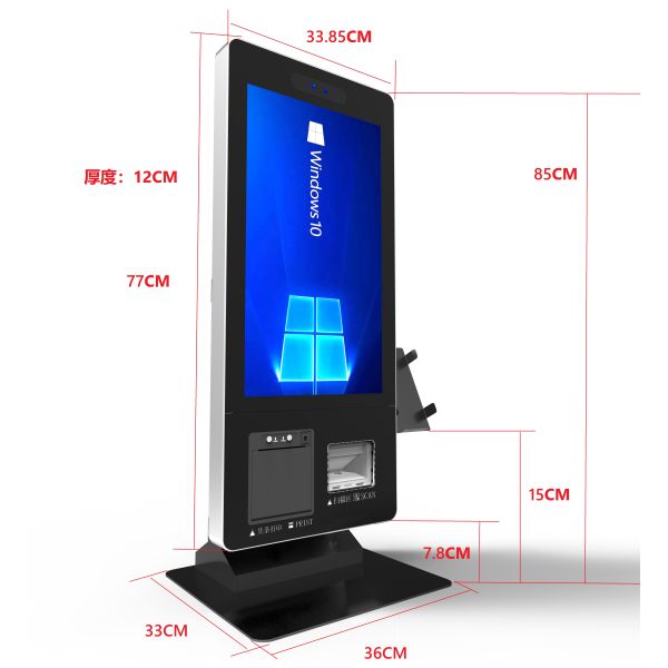 Self Service Touch Screen Kiosk with SDK Facial Recognition QR Code Scanner for Retail Store POS Tabletop Self Ordering