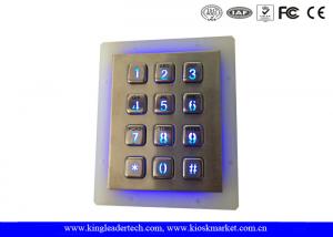 Quality Outdoor Security Backlit Metal Keypad Vandal Resistant Garage Illuminated Numeric Keypad for sale