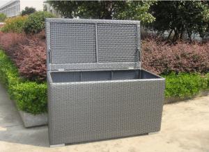 China Aluminum Frame Grey Plastic Wicker Storage Box 120 x 60 x 85cm on sale