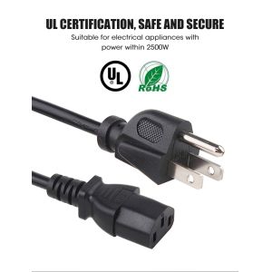 Buy cheap Black Jacket American Power Cord 125V 16AWG For Electronic Device UL 3 Pin Plug from wholesalers