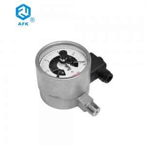 China AFK 5bar Electric Contact Pressure Gauge Stainless Steel 304 100mm Male Connection on sale