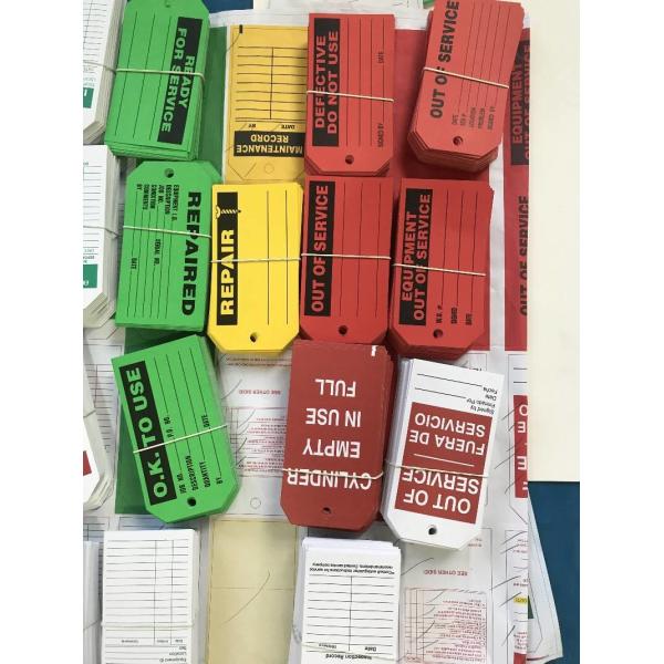 Height 7 In Width 4 In Lockout Plastic Safety Tag Yellow Cardstock Caution Tag