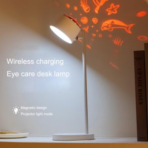 Buy cheap White Wireless Charging Lamp Indoor Night Table Lamps Smart With HD projection from wholesalers