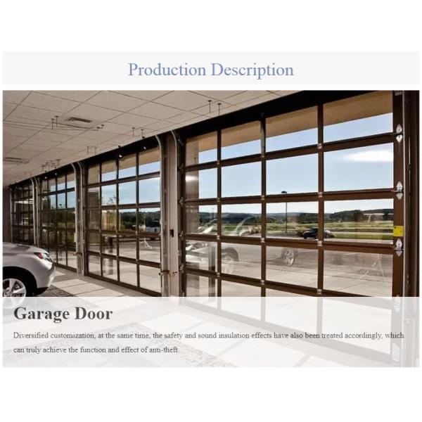 Wind Resistance Class 3 Aluminum Sectional Door Bottom Panel Thickness 40mm