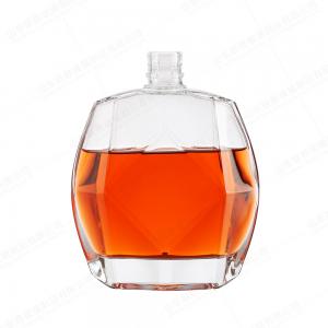 Quality Customized Flat Glass Bottle 375ml 500ml 750ml 1000ml Whiskey Liquor Bottle for Home Bar for sale