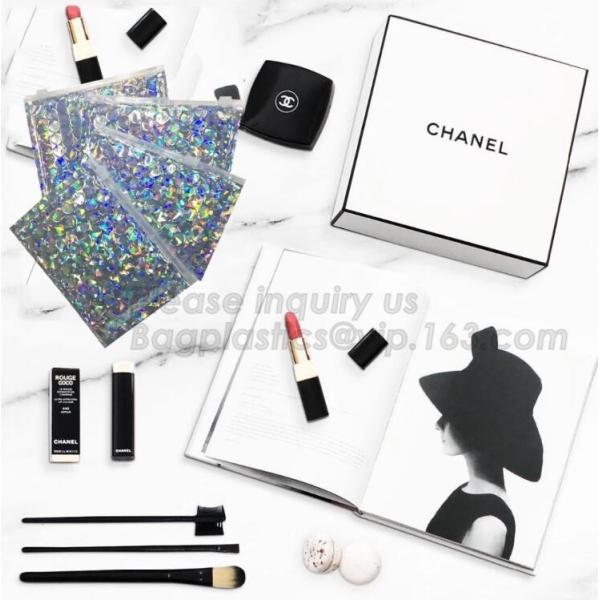 Holographic Zipper Slider Zip Lock Bubble Bag,Cosmetic Zipper Bag/Rose Gold Slider Bubble Bag with Logo,Slider Bubble Zi