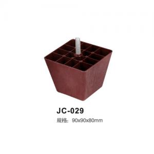 Quality 90*90*80 mm high dark red decorative furniture leg injection plastic trapezoidal shape sofa leg with threaded rod for sale