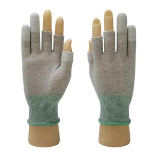 Quality Polyester Antistatic ESD Gloves 3 Fingers Half Work PU Coatd For Industry for sale
