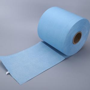 Quality Eco Friendly Blue Cleaning Paper Roll , Industrial Paper Towel Rolls 25 X 37 Cm for sale