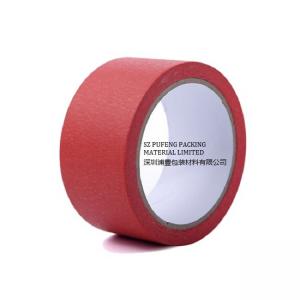 China Car Auto Painting Silicone Red Colored Masking Tape on sale