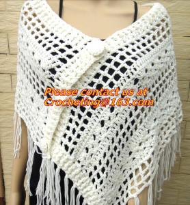Quality Crochet Scarf Women Pashmina Fur Designer Wrap Scarf Handmade Crocheted Multiwearing for sale