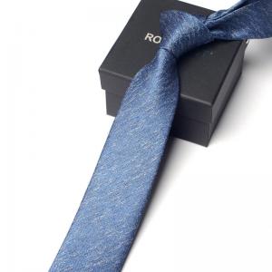 Quality Solid Mens Skinny Ties for Wedding Suits Woven Silk Ties in Sophisticated Gift Box for sale