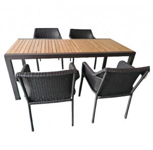 China Furniture Outdoor hotel Patio Garden Terrace Teak Wood dining table and dining Chairs set---YS6621 on sale