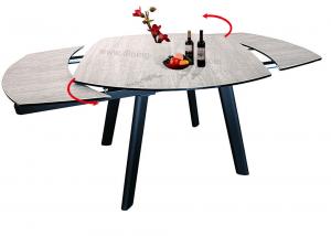 Quality HPL Topped Tempered Glass Dining Table 1.7 Meter Powder Coating Finish for sale