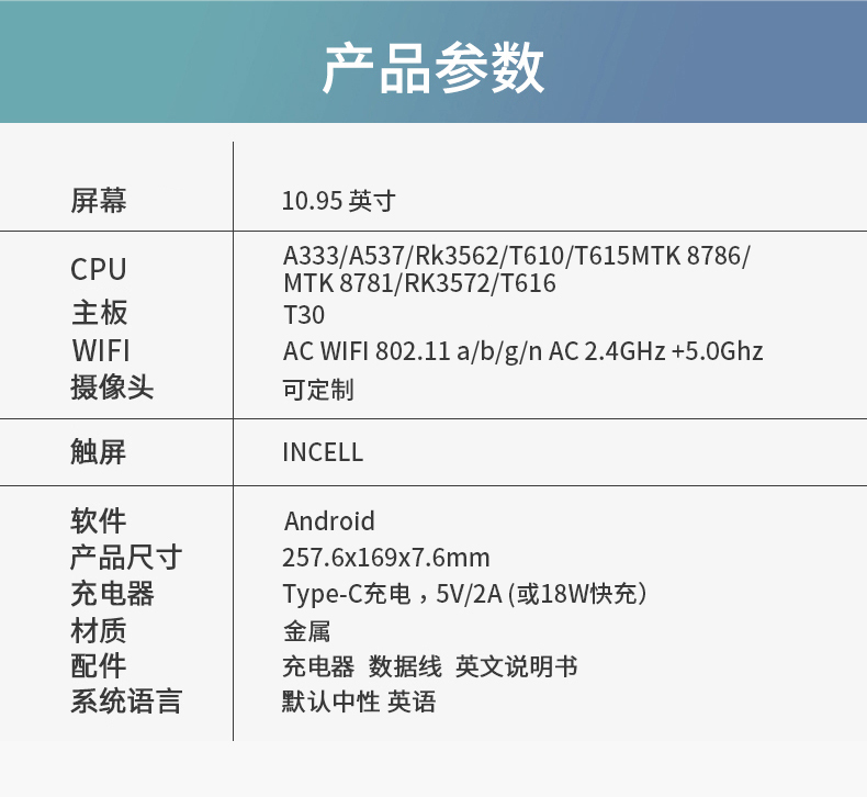 Kinstone 10.95 inch Android Tablet PC