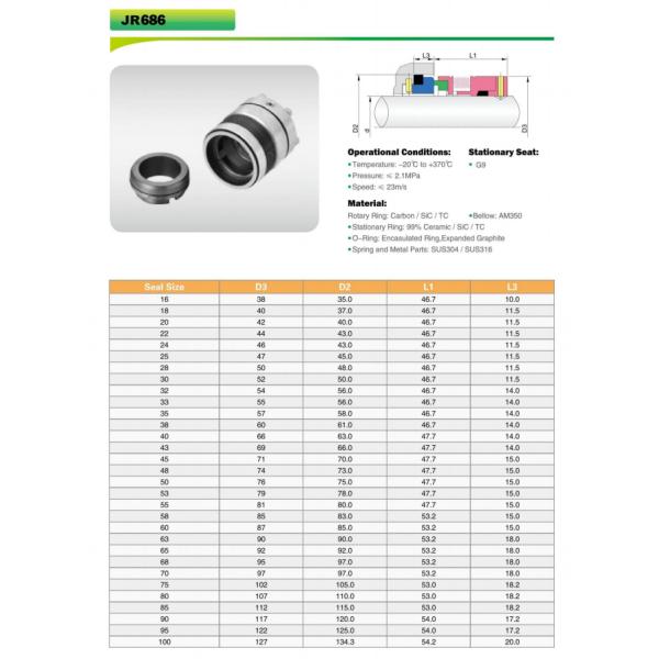 John Crane Metal Bellow Type 609 Pump Mechanical Seal