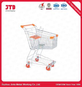 Quality 60L Metal Shopping Trolley 4in PVC Four Wheeled Trolley Cart for sale