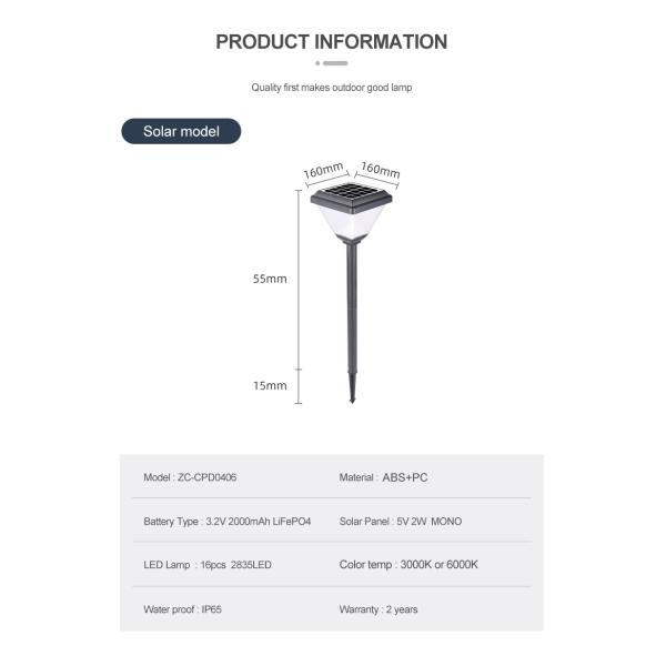 Light Control Stomproofing Pathway Ground Lightting Outdoor Solar LED Landscape Light