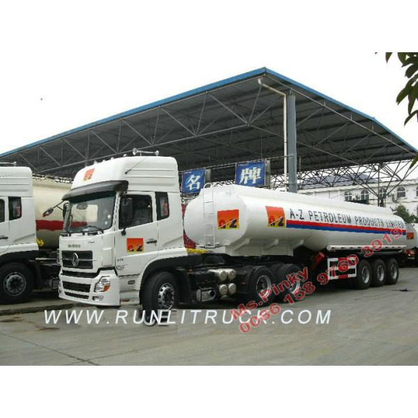 Aluminum Carbon Steel 3 Axles Tanker Semi Trailer For Lift Vegetable Oil 45cbm