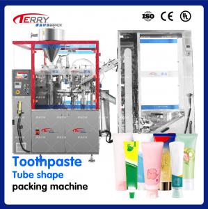 China PLC Controlled Cosmetic Cream Filling Machine Body Care Lotion Gel Filling Line on sale